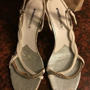 Artemis White Strappy Heels